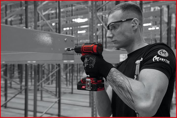 Produktbild KS Tools eMONSTER Brushless-Akku-Bohr-Schrauber-Satz, 4-tlg| 18 Volt, 2 Akkus und Ladegerät
