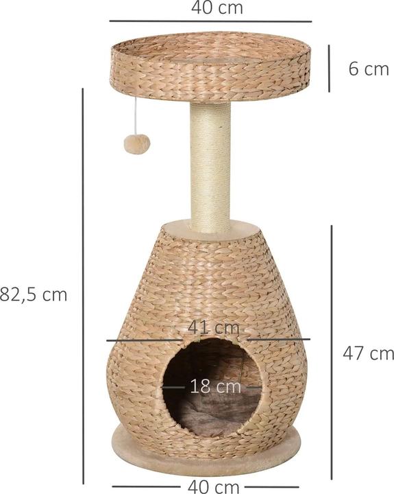 Image du produit PawHut Arbre à chat avec grotte (82.50 cm, Jaune)