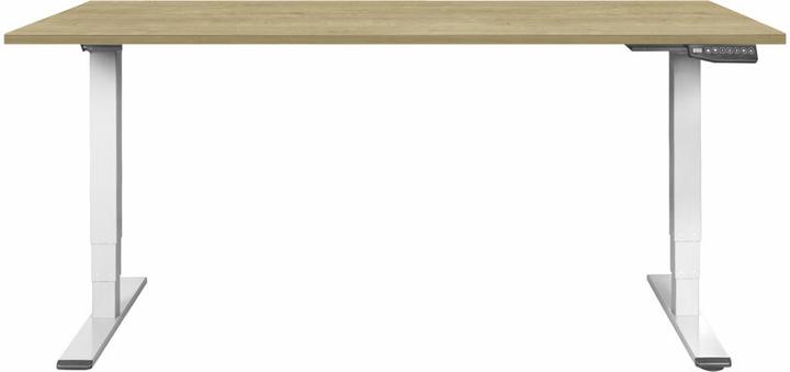 Produktbild Contini höhenverstellbarer Bürotisch 1.4x0.8m Eiche / Gestell ET225E weiss (140 x 80 cm)