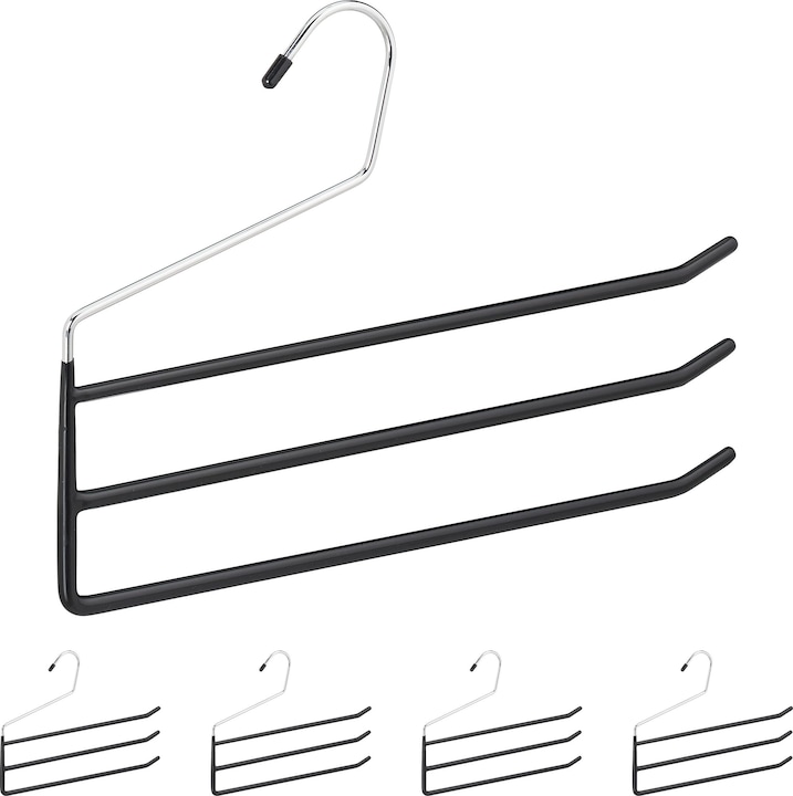 Actual product image Relaxdays Multi Pants Hanger Set of 5, Metal Skirt Holder (5 x)