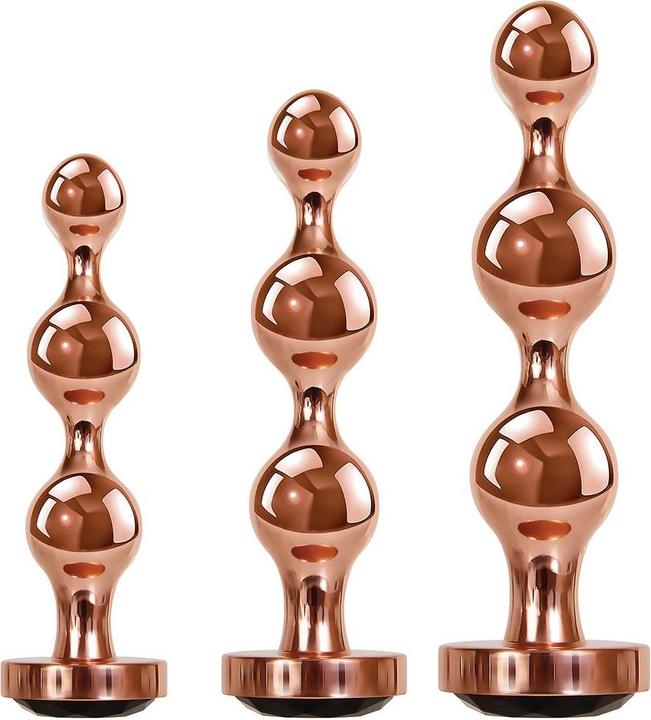 Produktbild Gender X Evolved Novelties - - Gold Digger Set -Anal Plugs (3 Piece) - Rose Gold - Black Gem Bottom