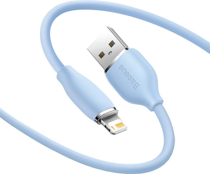Actual product image Baseus Jelly Liquid Silica Gel Fast Charging Data Cable USB to iP 2.4A 2m Blue (2 m)