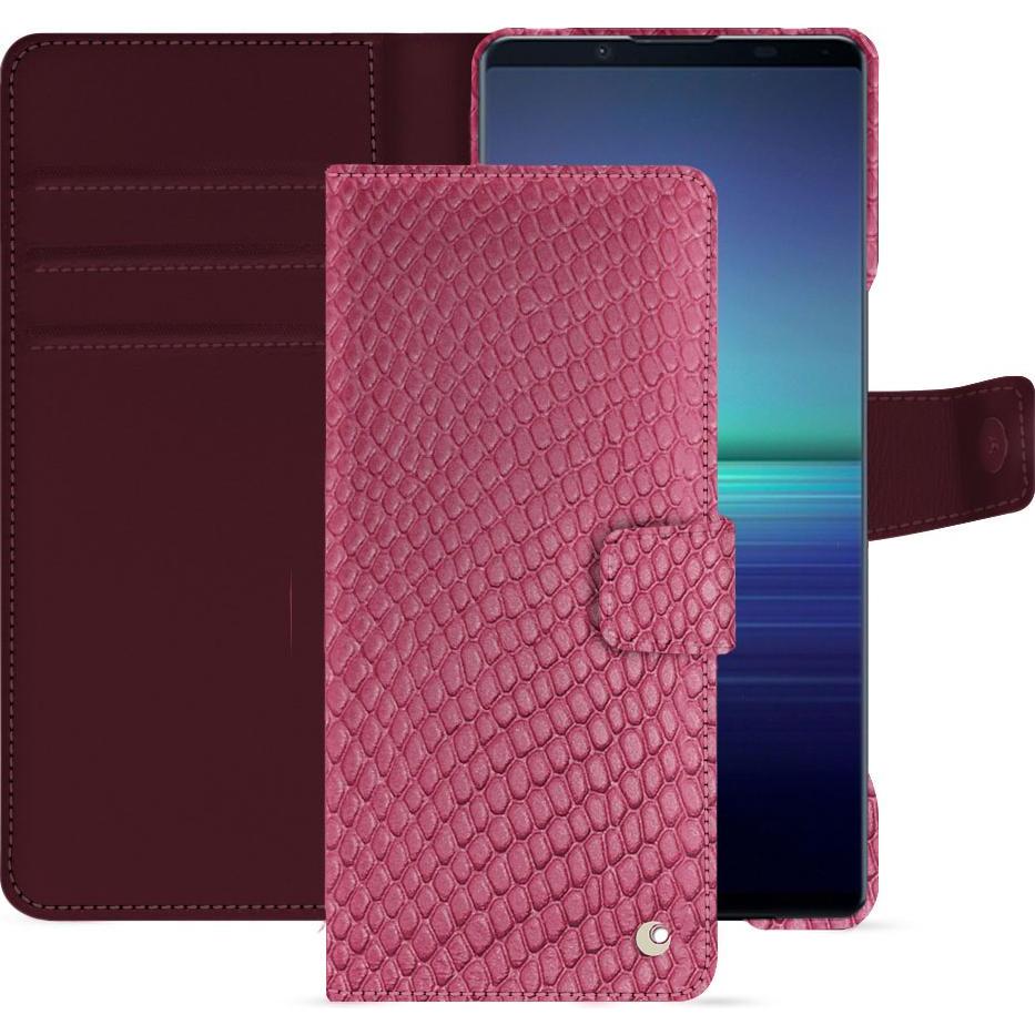 Noreve Lederschutzhülle Sony Xperia 1 V (Sony Xperia 1 V), Smartphone Hülle, Rosa