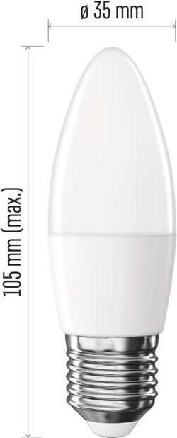 Actual product image Emos LED lamp Basic Candle / E27 / 5.5 W (40 W) / 470 lm / Warm white (E27, 470 lm, 1x)