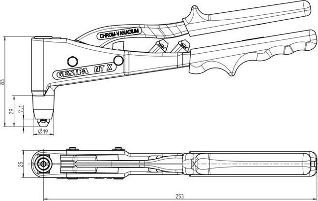 Actual product image Gesipa Blind rivet pliers NTX (285 mm)