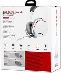Actual product image Marvo MONKA ECHO RS Kophörer mit Mikrofon, weiss, unterbeleuchtet, Tri-mode (Cable, Wireless)