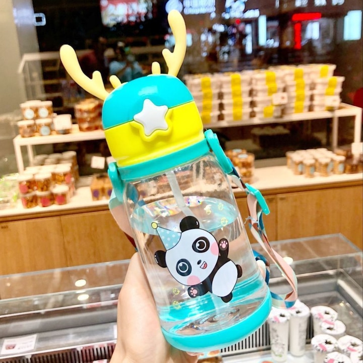 OEM Other Water bottle with straw and leash for kids 500 - 600 ml green (0.60 l)