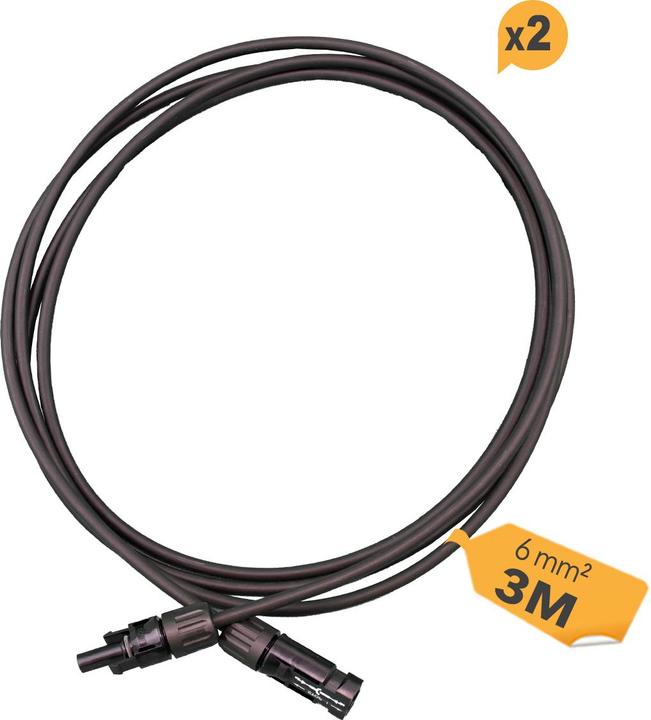 HISkon 6mm² extension cable MC4 to MC4 plug - 3m