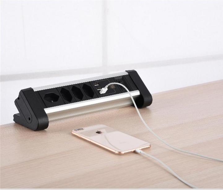 Produktbild Schönenberger Tisch-Steckdosenleiste (7 x, Typ 13, USB-A, 2 m)