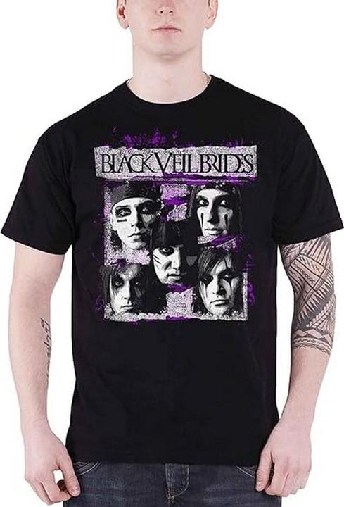 Immagine prodotto Black Veil Brides Maglietta Facce Grunge Adulto Unisex (S)