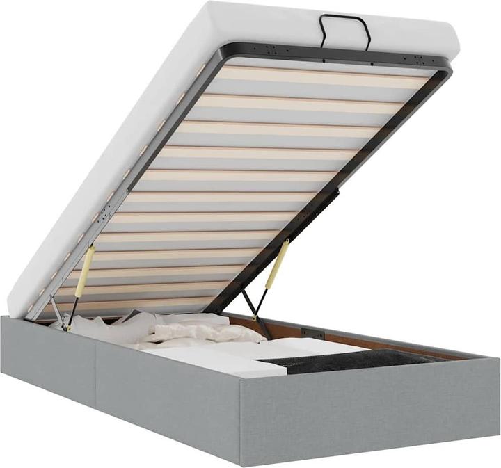 Produktbild VidaXL Ottoman-Bett ohne Matratze Hellgrau 160x200 cm Stoff (160 x 200 cm)
