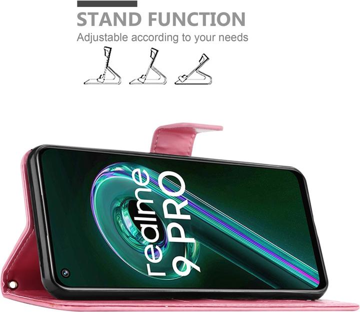 Actual product image Cadorabo Flower Book Case for Realme 9 5G / 9 PRO / V25 / Q5 / OnePlus Nord CE 2 LITE 5G (Vivo V25, Realme 9 Pro+, OnePlus North CE 2 Lite 5G)