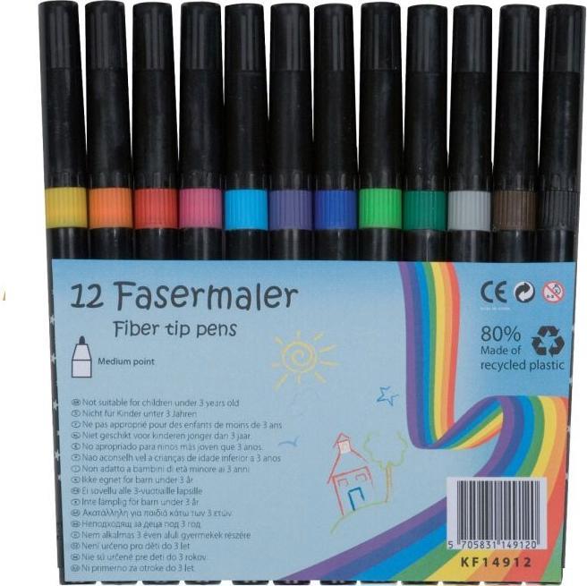 Image du produit Q-Connect Stylo fibre 12 couleurs (12x)
