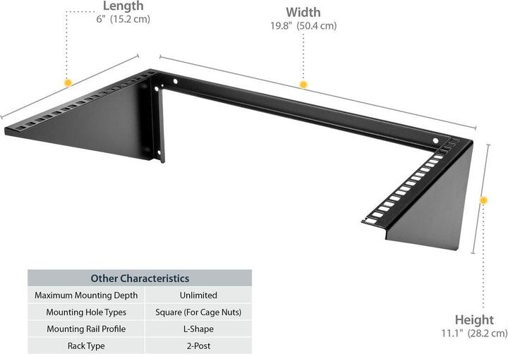 Produktbild StarTech 6u Wall Mount Rack Bracket