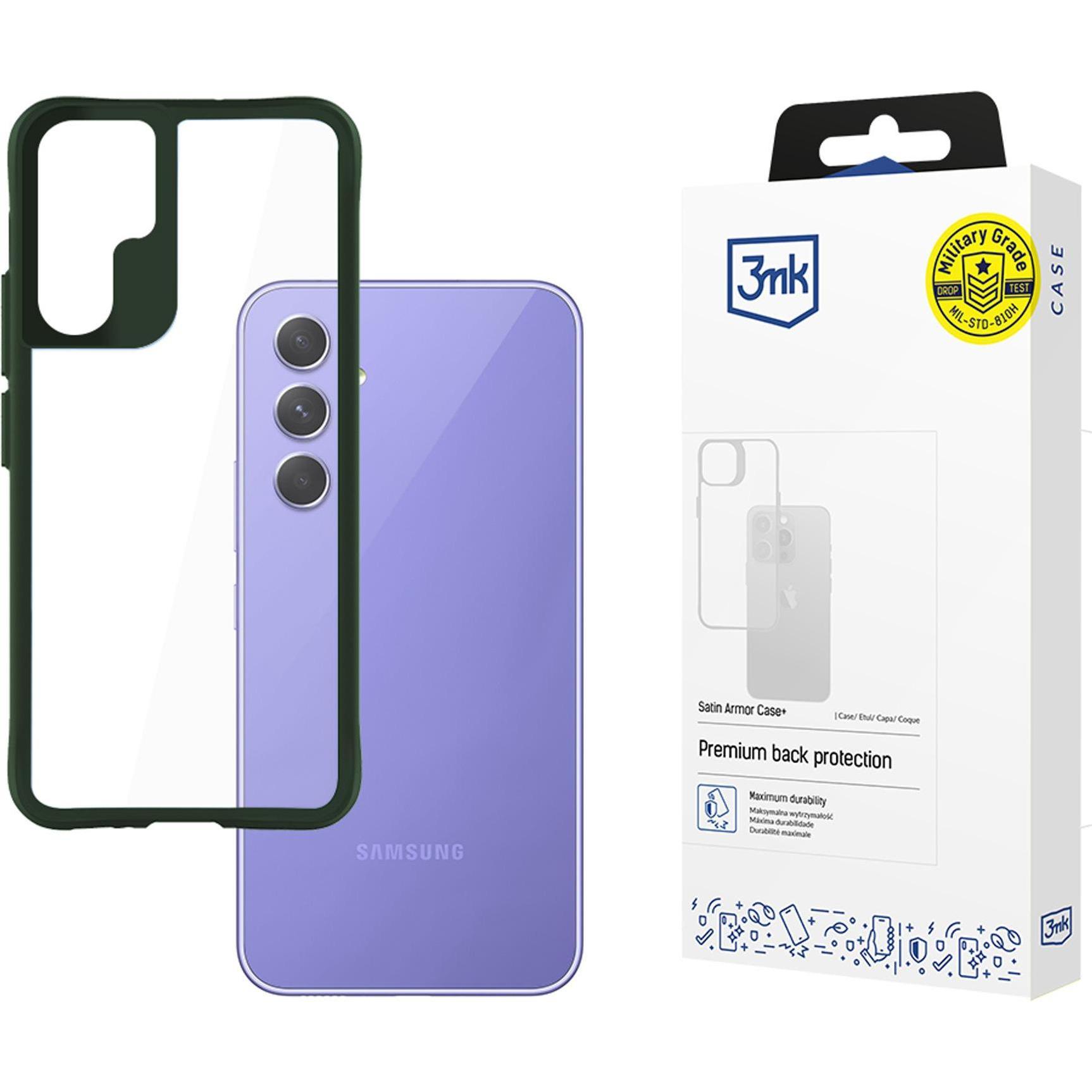 3MK Custodia Satin Armor+ per Samsung Galaxy A54 5G - verde (Samsung Galaxy A54 5G), Cover smartphone, Verde