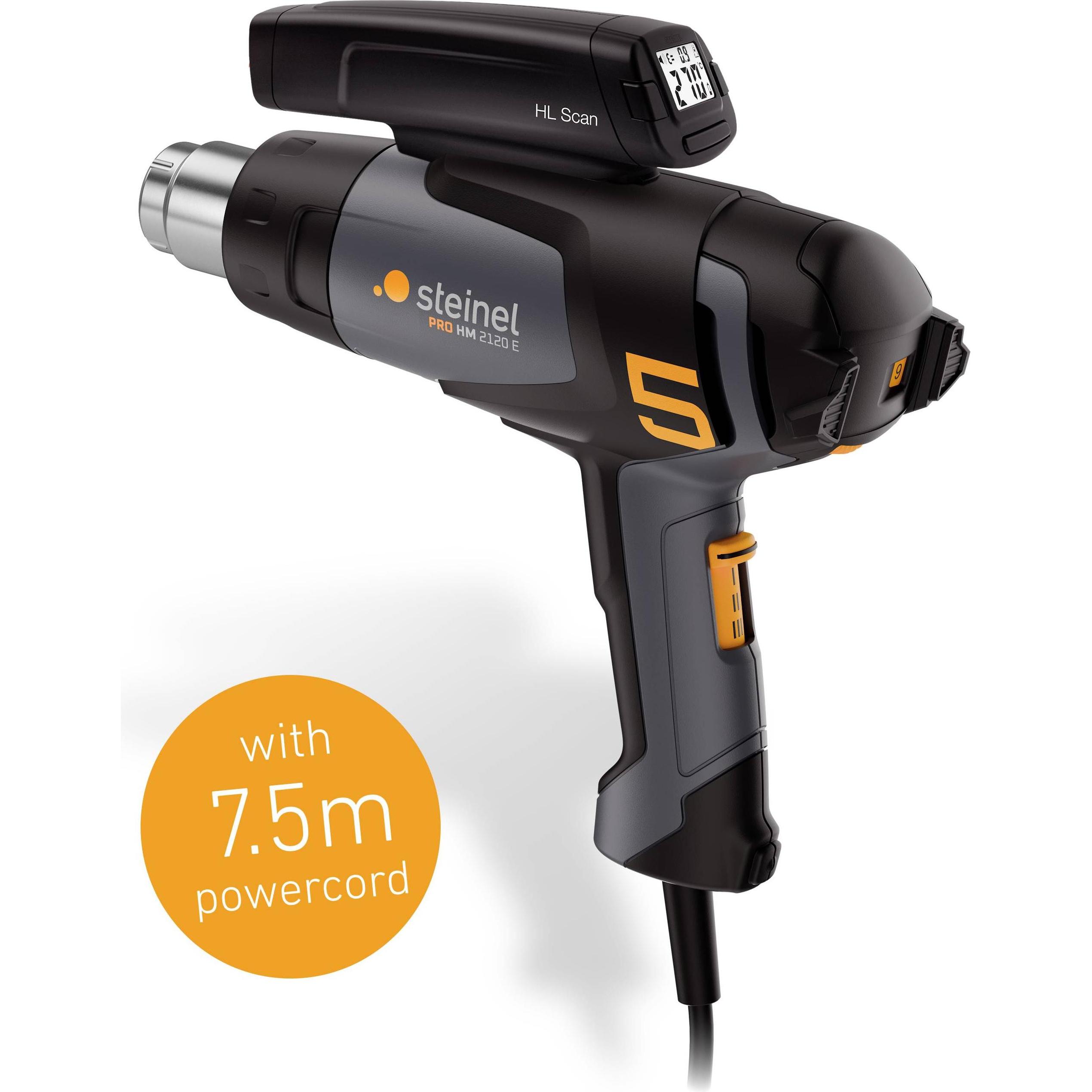 Steinel Heissluftgebläse HM 2120 E im Koffer Carwrapper, 7.5m Kabel, inkl. HL Scan (HM 2120 E Carwrapper set)