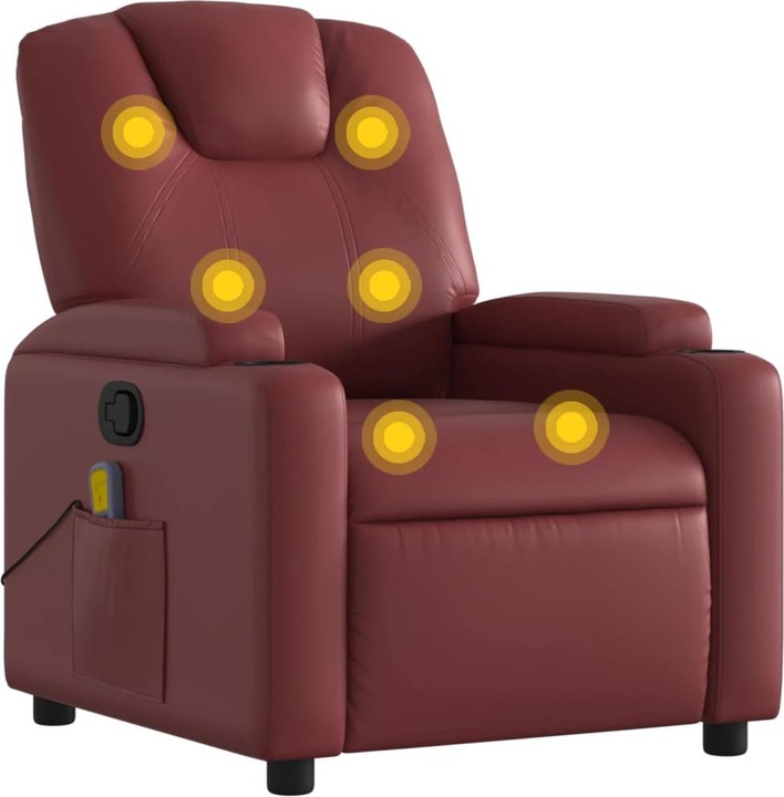 Produktbild VidaXL Massagesessel Weinrot Kunstleder,Farbe: Weinrot,Material