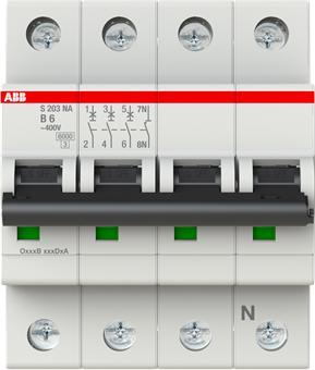 Produktbild ABB S203-B6NA Sicherungsautomat 6A pro M compact 3-polig+NA