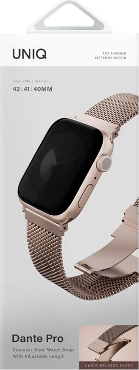 Actual product image Uniq Strap Dante Pro for Apple Watch 42/41/40mm Stainless Steel metallic rose (Stainless steel)