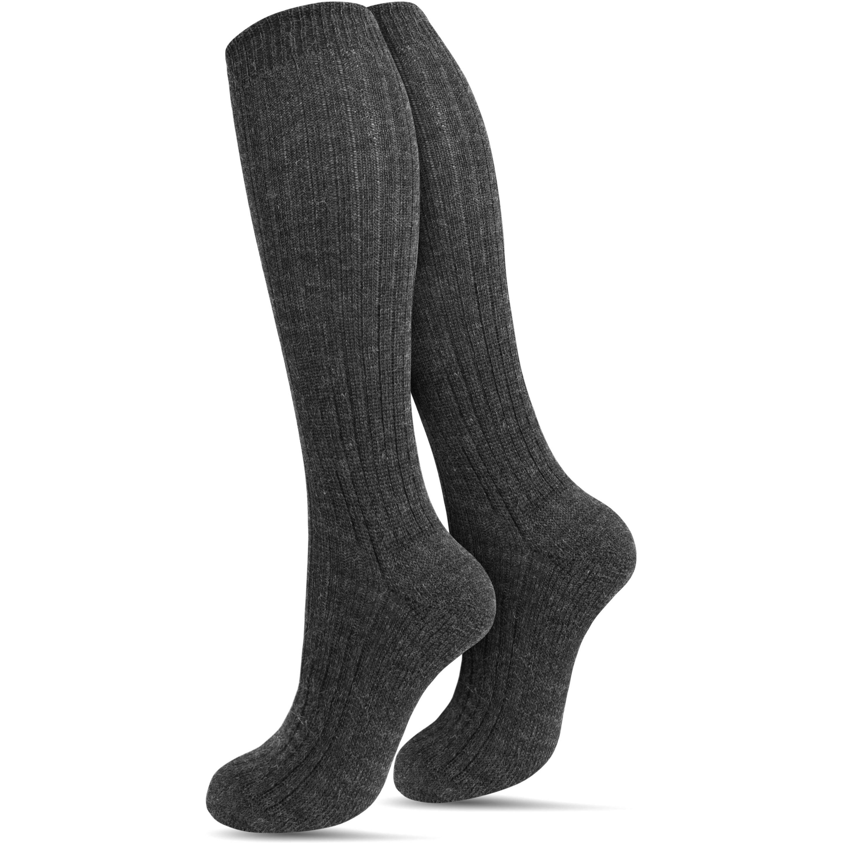 Normani, Herren, Socken, 3 Paar Schafwoll-Kniestrümpfe, Grau, (3er Pack, 47 - 50)