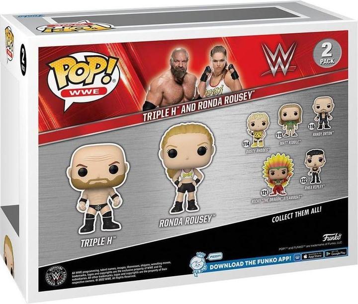Immagine prodotto Funko WWE confezione 2 statuette POP! in vinile Rousey/Triple H 9 cm