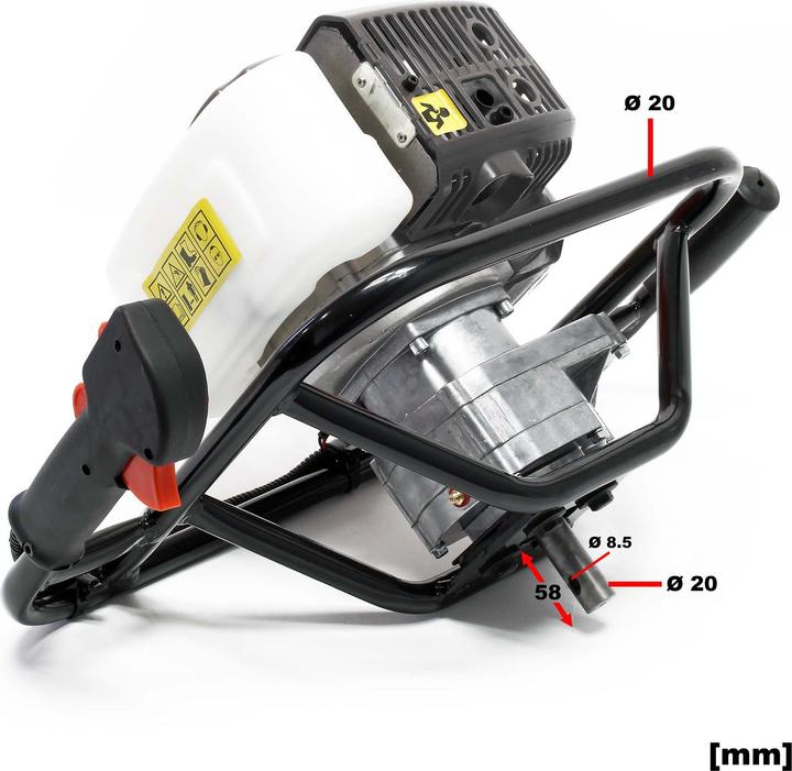 Actual product image Wiltec Petrol Ground Drill Set 1.4kW 1.9HP including Earth Auger Drill Bit 100mm