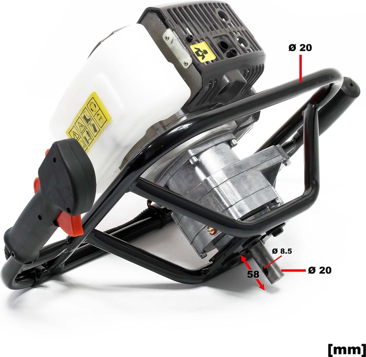 Produktbild Wiltec Erdlochbohrer Set 100mm Benzin 1,4kW 1,9 PS Pfahlbohrer Erdbohrer Erdbohrgerät