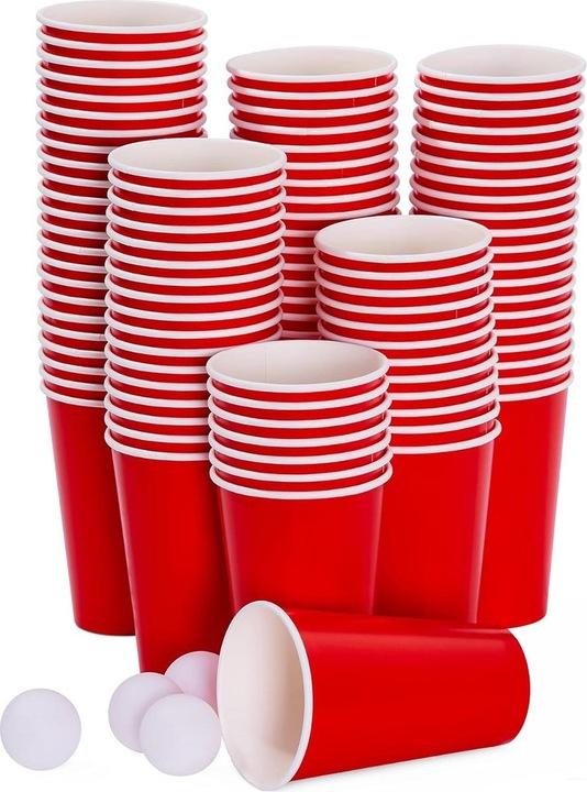 The twiddlers Set Beer Pong avec 100 gobelets et 15 balles