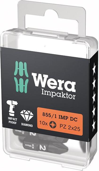 Produktbild Wera Bit 855/1 IMP DC PZD2 Länge 25 mm 1/4 ″ C6,3 Impaktor, DC