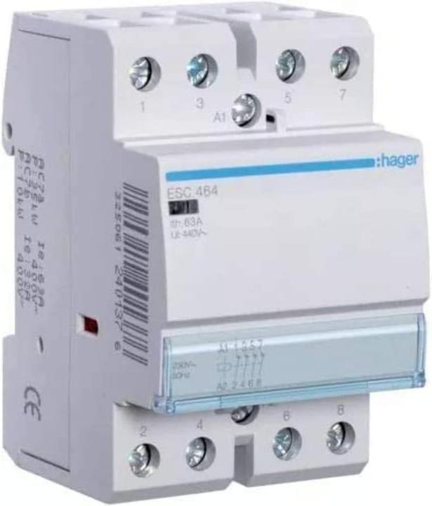 Produktbild Hager ESC464. Kontakt Strombelastbarkeit: 63 A, Kabelquerschnitt: 4/16 mm², Temperaturbereich in Betrieb:
