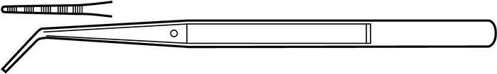 Actual product image Tecwerk College tweezers overall length 155 mm curved, nickel-plated