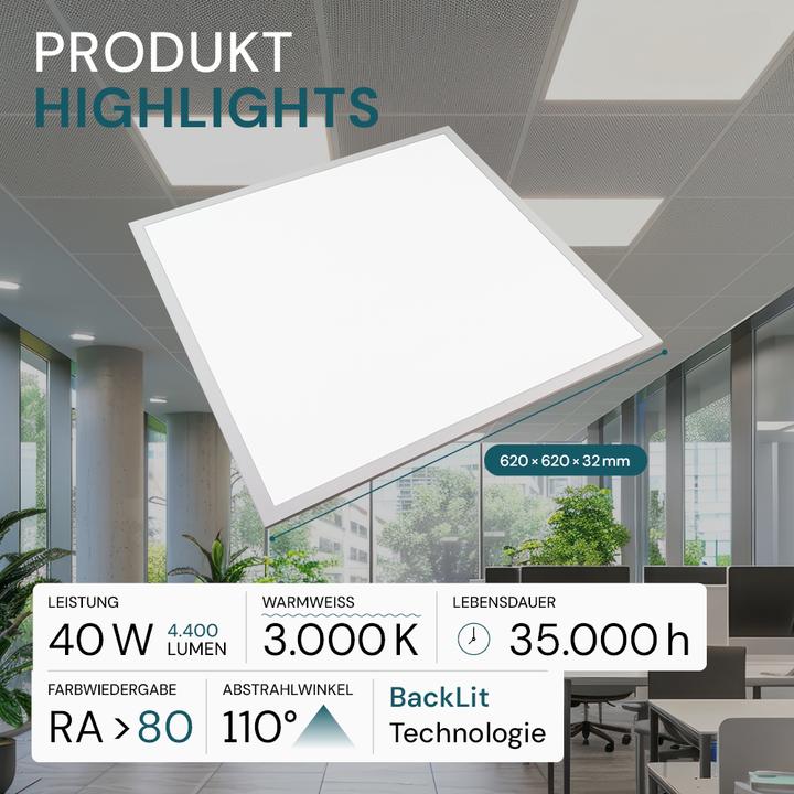Produktbild Luxula LED BackLit Panel, 62x62 (4400 lm)