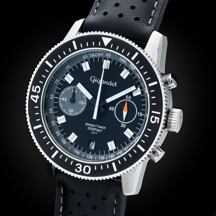 Actual product image Gigandet Analog Chronograph Watch with Tachymeter Scale and Leather Strap (Chronograph)