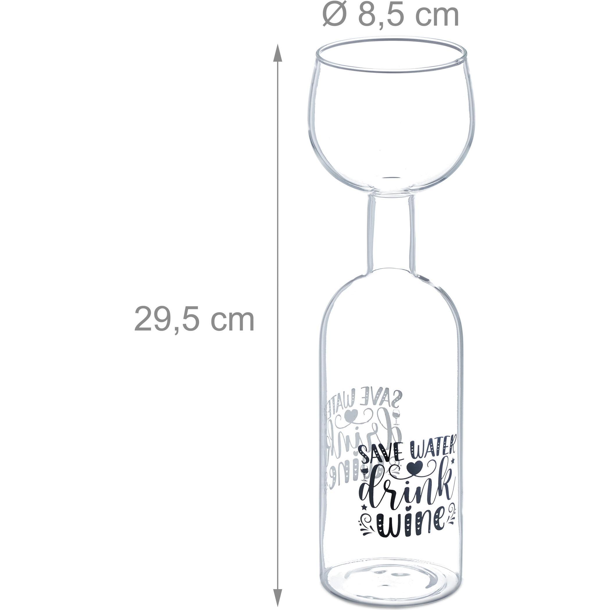 Thumbnail - Relaxdays Weinflasche, Weingläser, Transparent