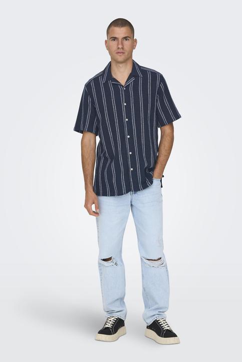 Produktbild Only & Sons Gestreiftes Kurzarmhemd (L)