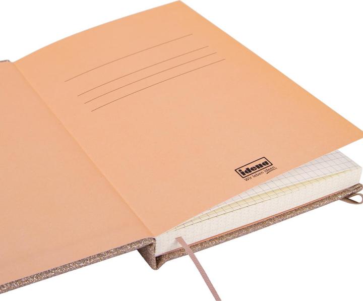 Produktbild Idena Notizbuch Glitter champagner FSC-Mix (14 x 20 cm, Kariert, Harter Einband)
