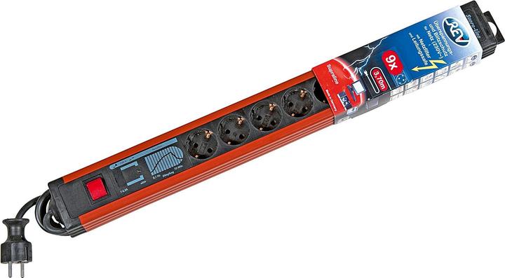 Actual product image REV Supra-Line surge protection (9 x, CEE 7/3, 3.80 m)