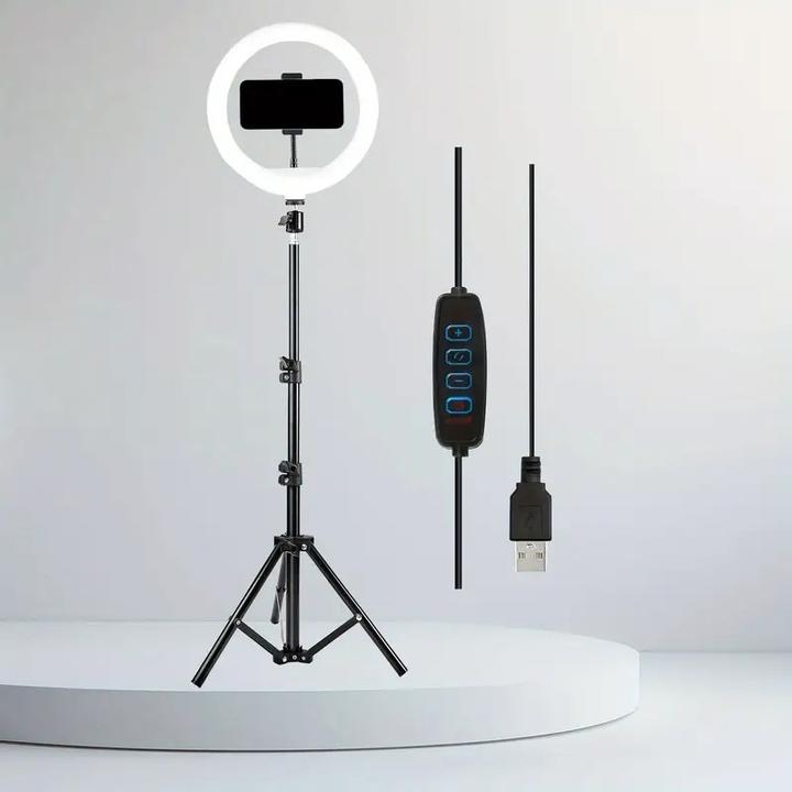 Actual product image Cbx 10" selfie LED ring light set with flexible tripod and 3 light modes (Ring light, Video light)