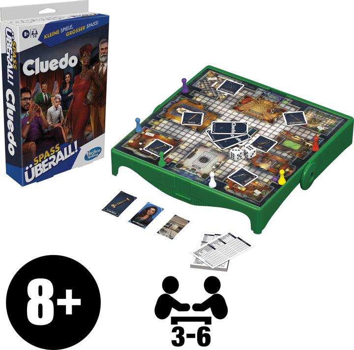 Actual product image Hasbro Gaming Cluedo Compact, portable game for 3-6 players, travelling game for children, fun anywhere (German, 3 - 6 Players)