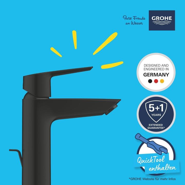 Actual product image Grohe Start QuickFix washbasin tap M-Size, pull bar, incl. 3-in-1 tool, water-saving, matt black