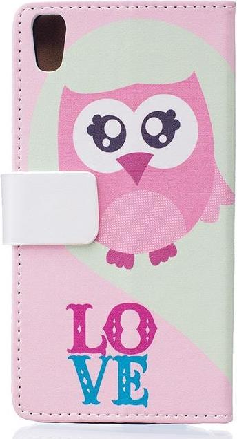 Produktbild MU Style Case aus Leder mit pinker Eule (Blackberry DTEK50)