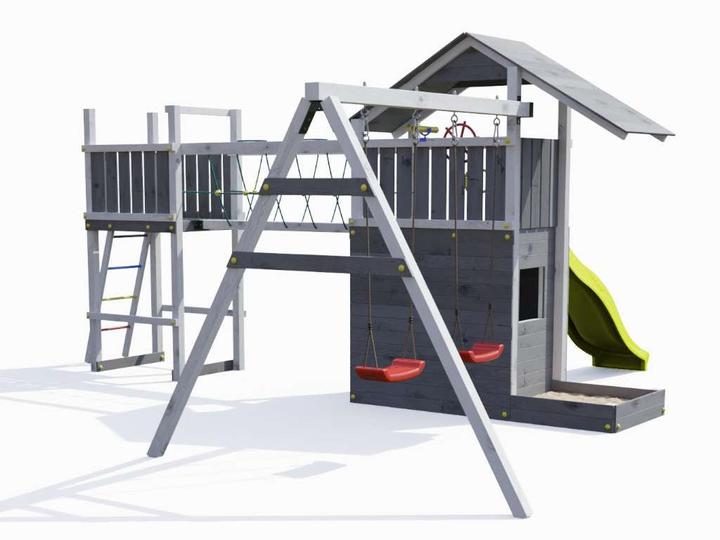 Immagine prodotto Akubi Spielturm 'BRIDGE' Grau/Weiss