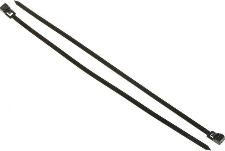 Produktbild RS PRO Cable Tie 250x4.5 Black releasable (Kunststoffkabelbinder, 250 mm, 100 Stk.)