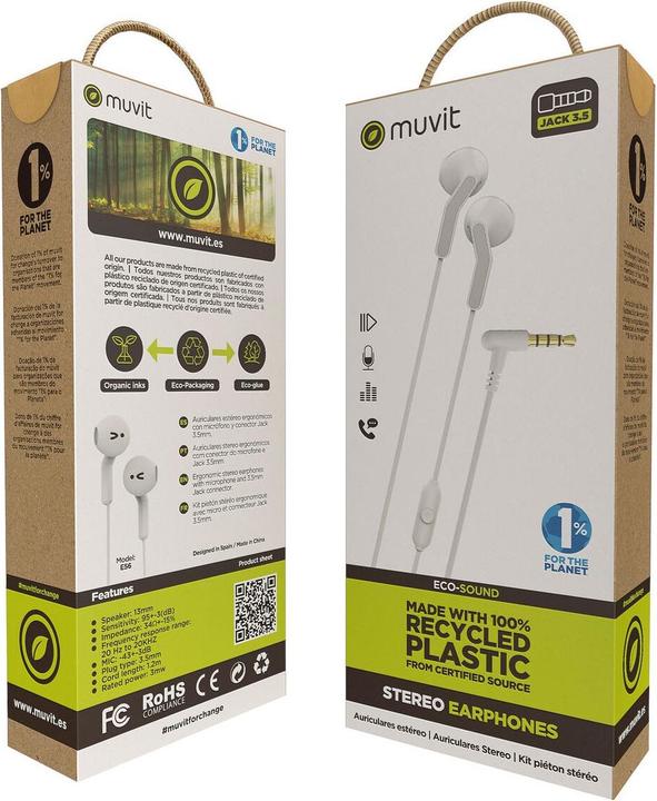 Actual product image Muvit Kopfhörer for Change E56 Weiss (Cable)