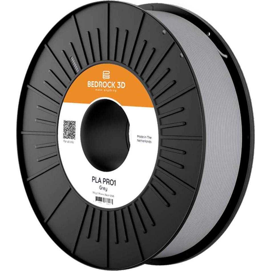 Bedrock 3D PR1-7523a450 PLA PRO1 Grey 1.75 mm 4.500 g Filament PLA Pro 1.75 mm (1.75 mm, 4500 g), Filamenti stampa 3D, Grigio
