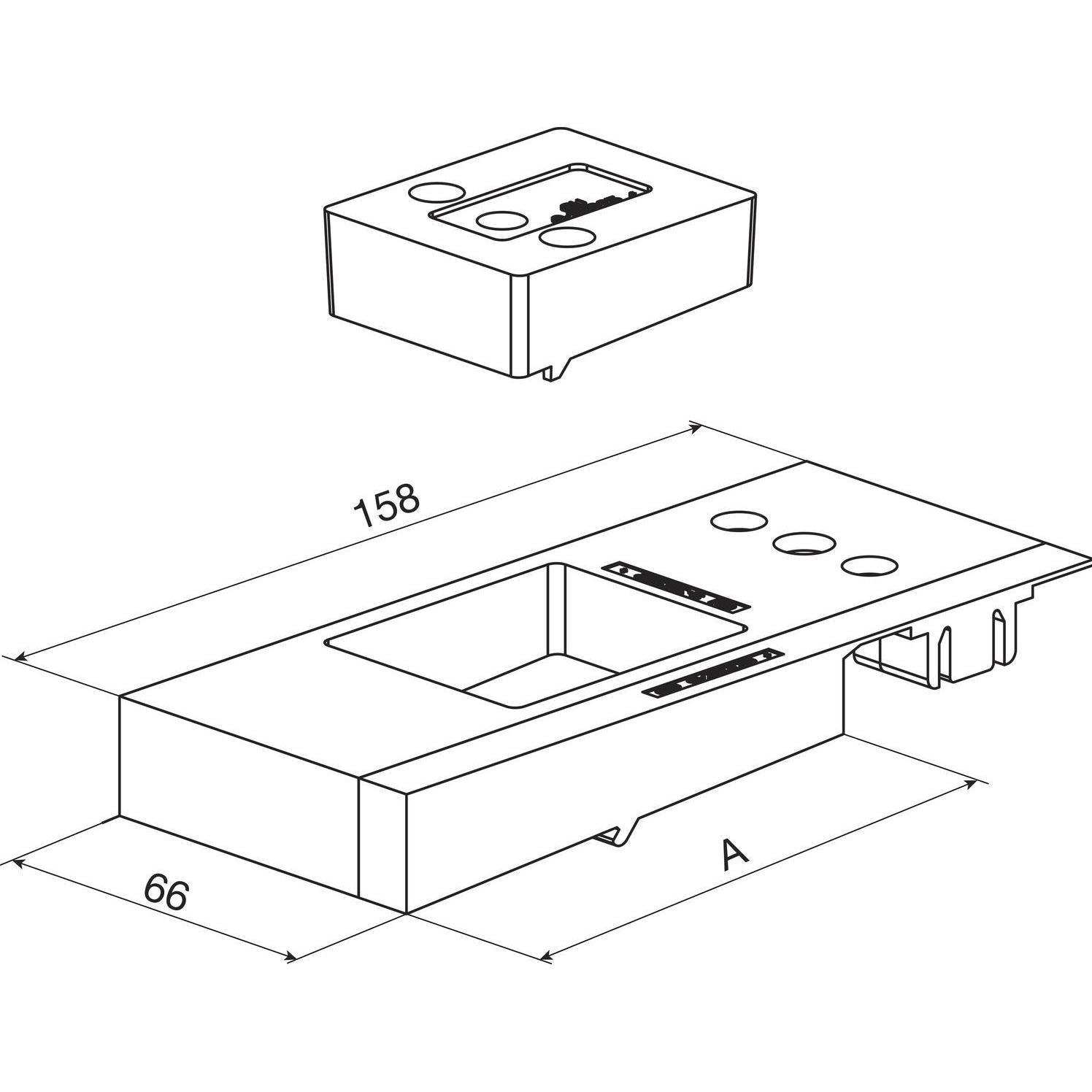 GU, Türbeschlag + Scharnier, Thermostep Rahmen-Eckverbinder-Set unten IV68