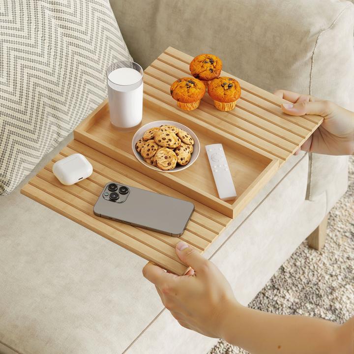 Produktbild Homcom Sofatablett Armlehne Bambus Naturholz