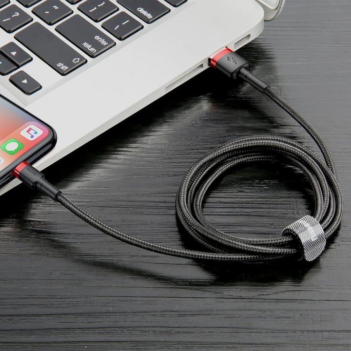 Produktbild Baseus cafule Cable USB For iP 2A 3m Red+Black (3 m, USB 2.0)