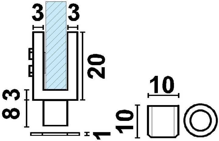 Actual product image Werkstarck Glass door hinges
