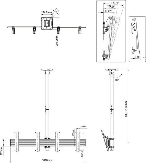 Actual product image Multibrackets 2253 (Ceiling, 42", 30 kg)